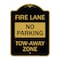 Signmission Fire Lane Sign No Parking Tow-Away Zone, Black & Gold Aluminum Sign, 18" x 24", BG-1824-23992 A-DES-BG-1824-23992 - alternate 1